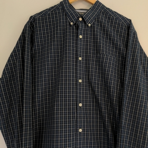 Eddie Bauer Shirt Men's TXL Blue Plaid Classic Fit Button Down Long Sleeve NWOT - Picture 2 of 8